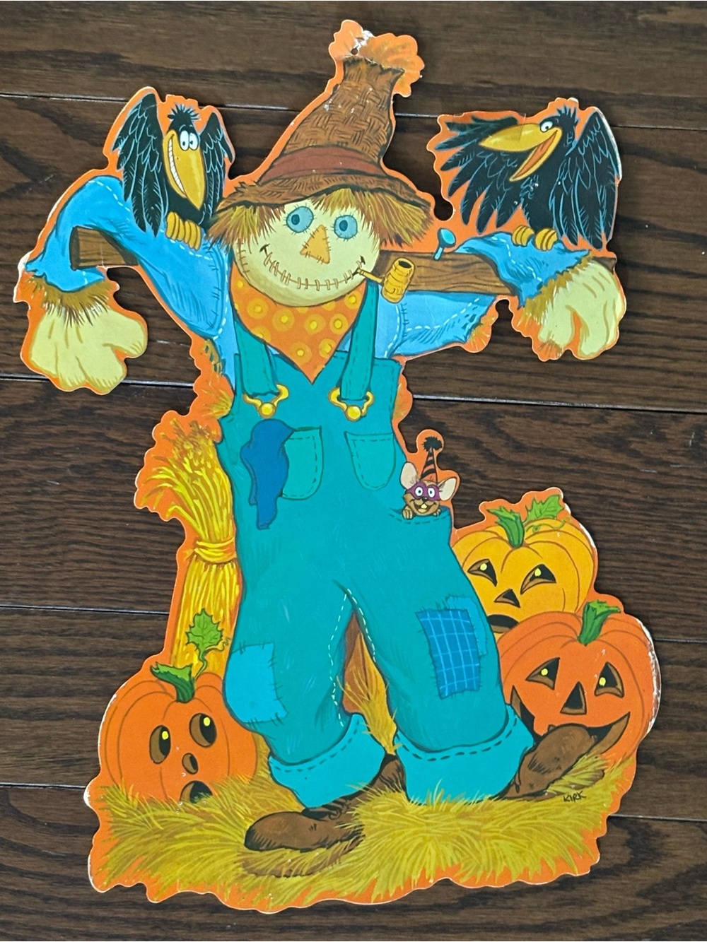 Vintage Halloween Scarecrow Teacher Halloween Pumpkin Patch Cutout Wall Decor